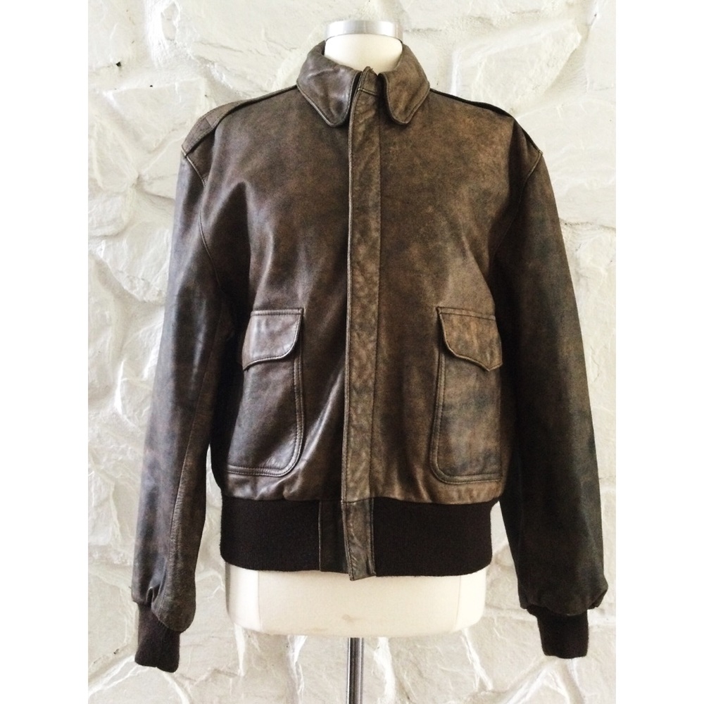Banana Republic Brown Leather Motorcycle Jacket 44